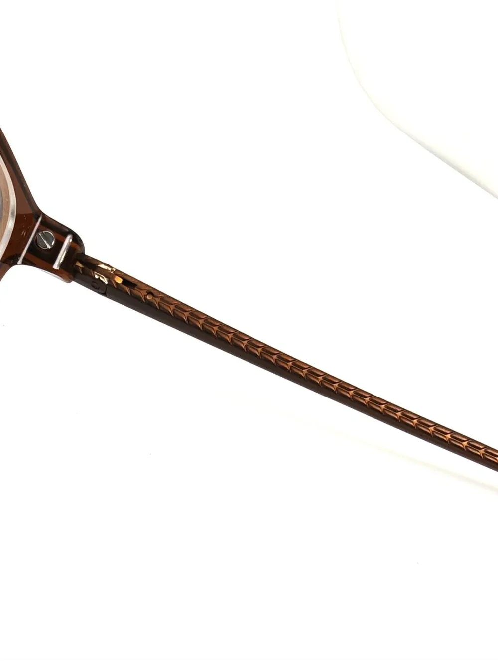 Easton. Square Translucent Brown Frame.  Minimalist. Gold Stripe On Temples.